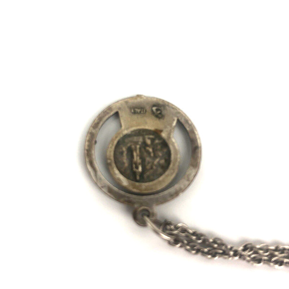 St Mary Religious Pendant Double Sided Silver Made Italy Vintage Catholic Charm - Picture 9 of 10